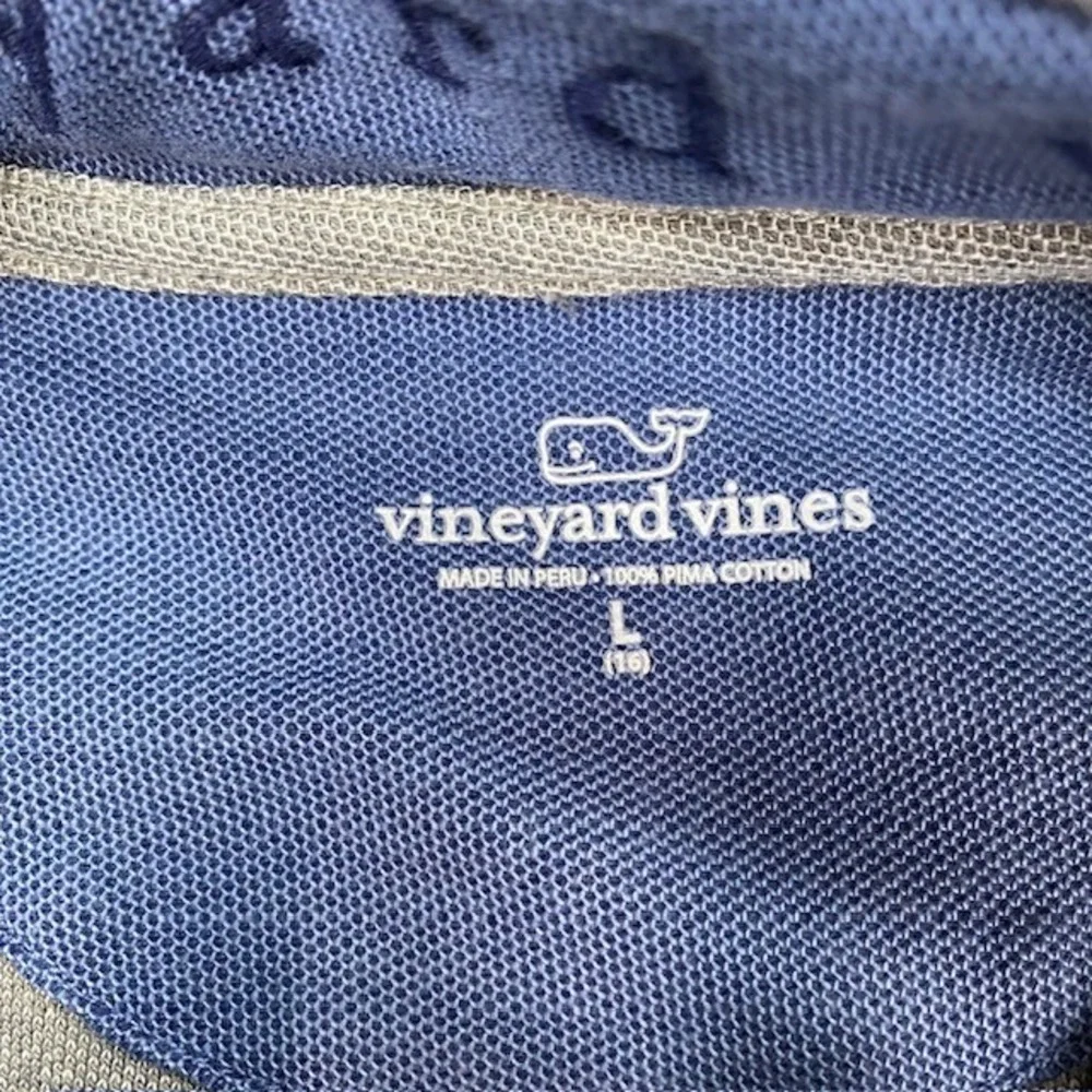 Vineyard Vines‎ Boys Large 16 Gray 100% Pima Cotton Quarter Zip Pullover Sweater
